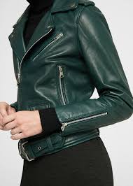 Leather Biker Jacket Women Mango Usa Green Leather Jacket Outfit Leather Jacket Green Leather Jackets