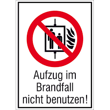 Verbots Kombischild Aufzug Im Brandfall Nicht Benutzen Direkt Beim Hersteller Kaufen