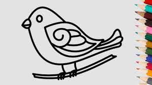 Birds (cartoon) coloring pages for kids to print and color. How To Draw A Bird Coloring Page Coloring Book For Kids Color Bird For Children Youtube