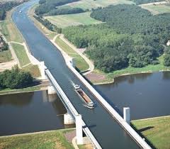 It is notable for being the longest navigable aqueduct in the world, with a total length of 918 metres (3,012 ft). The Unique Magdeburg Water Bridge