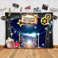 Posters and film cells (with real 35mm film!) let you decorate with hollywood icons of yesterday. Hollywood Movie Theme Photography Backdrop And Studio Props Diy Kit Great As Dress Up And Awards Night Ceremony Photo Booth Background Vintage Costume Birthday Party Supplies And Event Decorations Buy Online At