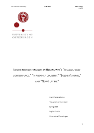 Pdf A Look Into Nothingness In Hemingway S A Clean Well Lighted Place In Another Country Soldier S Home And Now I Lay Me David Gomes Academia Edu