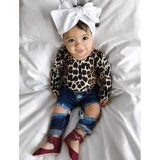 Outfit nina vestido vuelo estampado flores loros zuecos amarillos missbaby ropa infantil y zapatos para bebés y niños de 0. Kids Baby Girl Leopard Outfits Long Sleeve Tops Ripped Denim Jeans Pants Clothes Ebay Baby Girl Clothes Cute Baby Girl Outfits Kids Outfits