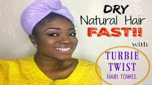 'take a rectangular section an inch wide either side of your regular parting' says jamie. Dry Your Natural Hair Fast Without Heat Turbie Twist For Natural Hair Dry Hair Faster Youtube