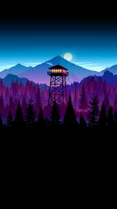 Firewatch Night Wallpaper For Saving Battery For Amoled Display Papel De Parede Paisagens Papel De Parede Para Iphone Wallpapers Paisagens