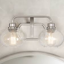 Seeded Glass Bathroom Light Brushed Nickel Quoizel Lighting Trg8602bn Destination Lighting