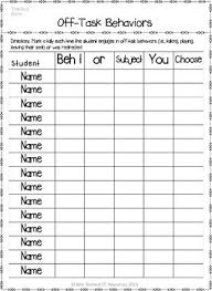 Off Task Behavior Charts And Logs