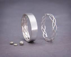 Rose Gold Eternity Wedding Ring Set His And Hers Celtic Etsy Celtic Wedding Ring Sets Celtic Wedding Bands Celtic Wedding Rings