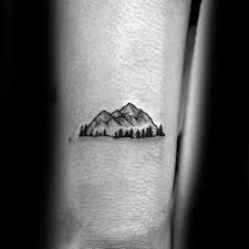 The design with high reflection; Top 47 Minimalist Mountain Tattoo Ideas 2021 Inspiration Guide