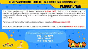 This programme is managed by yayasan warisan anak selangor (yawas) and it is opened to all children born in selangor state and who fulfill conditions.applications need to be done before the child reaches please visit portal rasmi tabung warisan anak selangor (tawas) for further information. Yayasan Warisan Pusat Khidmat Masyarakat Dun Hulu Bernam Facebook