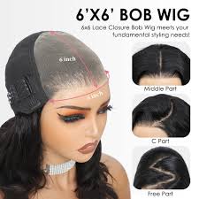 Amazon.com : 3 Layered Curtain Bangs Face-Framing Bob Wig Human Hair 15A  6x6 Glueless Wigs Human Hair Pre Plucked Pre Cut Body Wave 250 Density Hd  Lace Front Wigs Human Hair Short