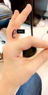 Small E Tattoo Finger Tats E Tattoo Tatting