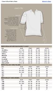 Cutter Buck Size Chart