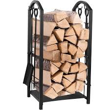 South texas' finest metal firewood racks made in san antonio, texas. Juvale Firewood Rack With 4 Fireplace Tools Set Indoor Outdoor Fireplace Log Holder Overstock 29073790