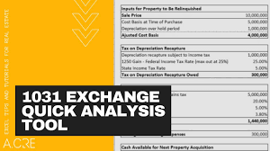 Pratiko february 6, 2021 accounting spreadsheet no comments. 1031 Exchange Introduction Overview And Analysis Tool Adventures In Cre