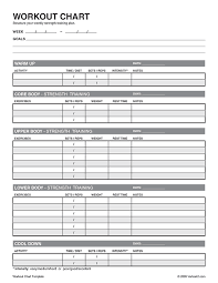 Free Printable Workout Chart Pdf From Vertex42 Com