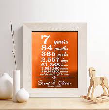 Great savings free delivery / collection on many items. Buy Personalized 7th Copper Anniversary Gift For Him Or Her 7 Years And Counting Copper Print Gifts For Husband And Wife 7 Years Together In Cheap Price On Alibaba Com
