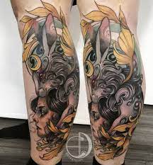 Neotraditional Moon Themed Leg Piece By Evan Evanyuink Done At Chronic Ink Tattoo Toronto Canada Tattoos Ink Tattoo Neo Traditional Tattoo