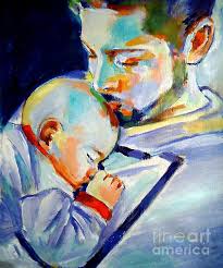 Father And Baby By Helena Wierzbicki Baby Painting Father And Baby Painting
