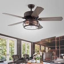 Usually ships within 6 to 10 days. Rustic Contemporary 52 Inch Industrial Ceiling Fan Led Drum Light Remote Control Ceiling Fans Lamps Lighting Ceiling Fans