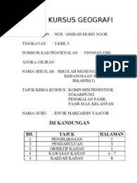 Calon mesti melaksanakan semua aspek tugasan mengikut format penulisan yang ditetapkan. Contoh Folio Geografi Tingkatan 2