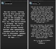 Download film sub indonesia di ganool dengan koleksi filmapik dari bioskop online terkeren di indonesia. Viral Aksi Keluarga Besar Nonton A Quiet Place Ii Bikin Se Bioskop Naik Darah