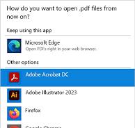 Set Acrobat Reader or Acrobat as default PDF viewer