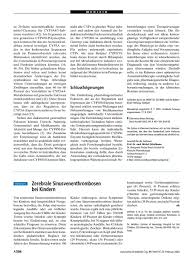 Kliniken für sinusvenenthrombose qualität fallzahlen behandlungsangebot auszeichnungen. Zerebrale Sinusvenenthrombosen Bei Kindern