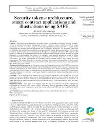 Now i'm safe with google authenticator! well, that's not entirely true: Pdf Security Tokens Architecture Smart Contract Applications And Illustrations Using Safe