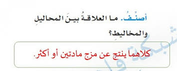 ما العلاقة بين المحاليل والمخاليط علمني