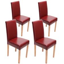 Lehnen sie sich zurück und entspannen sie sich auf dem stuhl in form eines stöckelschuhs! 4x Esszimmerstuhl Stuhl Kuchenstuhl Littau Leder Rot Helle Beine Von Heute Wohnen