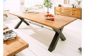 Matière de la structure : Table De Salle A Manger 2m Bois Massif Et Metal Cbc Meubles