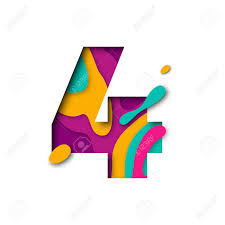 Lol girly doll, happy birthday banner, surprise style design. Paper Cut Number Four 4 Letter Realistic 3d Multi Layers Papercut Effect Isolated On White Background Figure Of Alphabet Letter Font Decoration Element For Birthday Or Wedding Greeting Design Royalty Free Cliparts