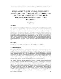 However, this places a greater responsibility on the student. Comparing The Cultural Dimensions And Learners Perceived Effectiveness Of Online Learning Systems By Williamss98675d Issuu
