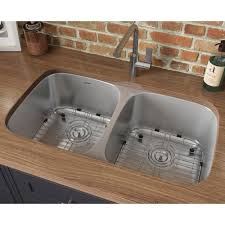 Ruvati 50 50 Undermount 16 Gauge Stainless Steel 29 In Double Bowl Kitchen Sink Rvm4301 The Home Depot In 2020 Double Bowl Kitchen Sink Sink Stainless Steel Kitchen