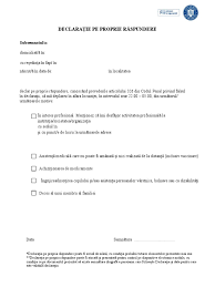 1.interes profesional, inclusiv între locuință/gospodărie și locul/locurile de desfășurare a. Model Declaratie Proprie Raspundere