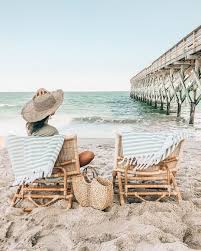 Perfect Beach Picnic Setup Rattan Beach Chairs From Serena And Lily Via Prettyinthepines Beach Chairs Large Beach Towels Wrightsville Beach
