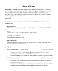 Lists a minimum of three years of experience working as a front end developer includes an educational qualifications in web design, computer science or a related field Free 10 Sample Web Developer Resume Templates In Ms Word Pdf