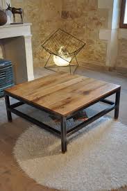 items similar to industrial coffee table in metal and solid oak on etsy table de salon meuble table basse table basse