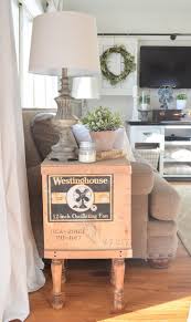 Vintage Wooden Crate Side Table Farmhouse Decor Living Room Side Table Decor Decor
