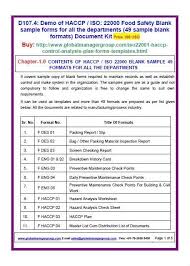 Iso 22000 Haccp Plan Food Safety System Sample Forms Templates Download Iso 22000 Consultants Safety Management System How To Plan Food Safety