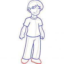 Just don't mind the hair tips in this one. Drawing Sketch Easy People Drawings For Kids