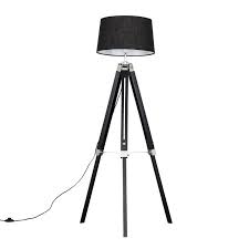 From gold and grey tripods to black oversized shades from b&q, habitat think large, overreach floor lamps, designs with multiple light fittings (otherwise known as tree lamps), or task styles, which are essentially. Black Chrome Tripod Floor Lamp Doretta Shade Value Lights