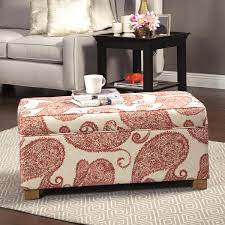 Check spelling or type a new query. Homepop Henna Large Decorative Storage Cream Red Ottoman