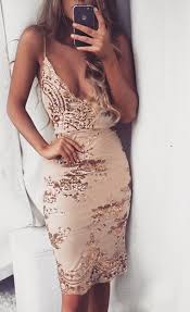Sheath Spaghetti Straps Knee Length Champagne Cocktail Dress With Sequins Fashion Homecoming Dresses Champagne Homecoming Dresses