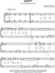 Pharrell Williams Happy Sheet Music Easy Piano In C Major Transposable Download Print Sheet Music Easy Piano Pharrell Williams Happy