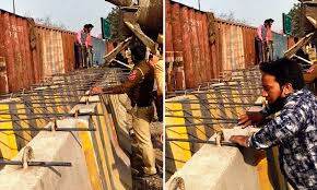 New delhi despite agreeing to the 36 conditions given by delhi police, the farmers at singhu border broke the barricades on tuesday morning, demading to start the protest early before the agreed. Concrete Barricades Iron Nails On Roads Delhi Police Turns Farmers Protest Site Into Fortress