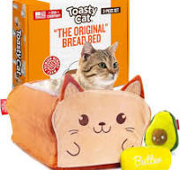 TOASTYCAT The Original Bread Cat Bed with 2 Plush Cat Toys ...