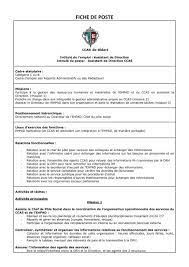 Définition, métier et fiche explicative. Nv Fiche De Poste Assistant Direction Ccas Pdf Bidart