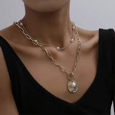 2 Necklaces I Am Strong Because A Strong W0man Raised Etsy In 2021 Long Chain Necklace Coin Pendant Necklace Pearl Necklace Set